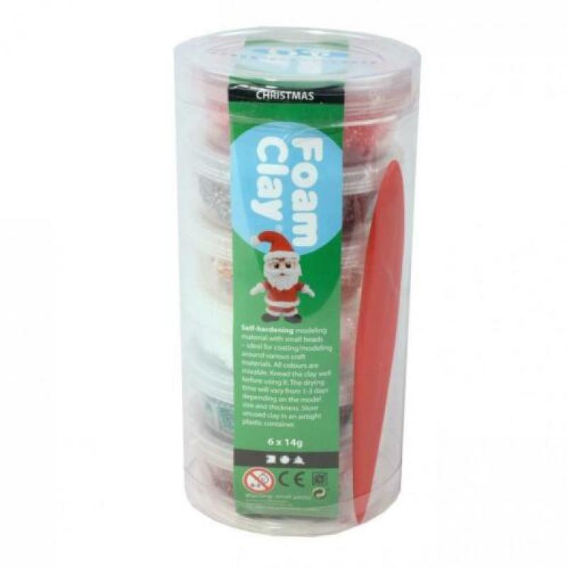 Foam Clay (klei) staaf Kerstmis (1) 6 bakjes à 14 gram met s