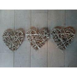 Landelijk rieten hart 29x29cm *Etage3*