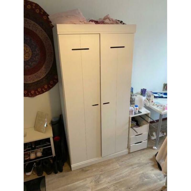 Houten kledingkast karwei woood 2 deurs wit