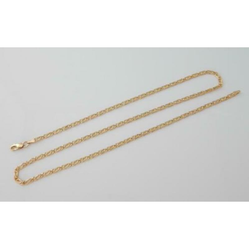 Prachtige 14 karaat Gouden Ketting Valkoog-schakel 45.5cm