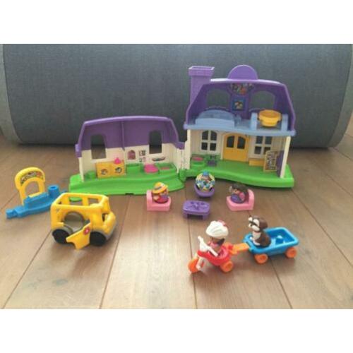 Little People huis met geluid incl. poppetjes, auto en fiets