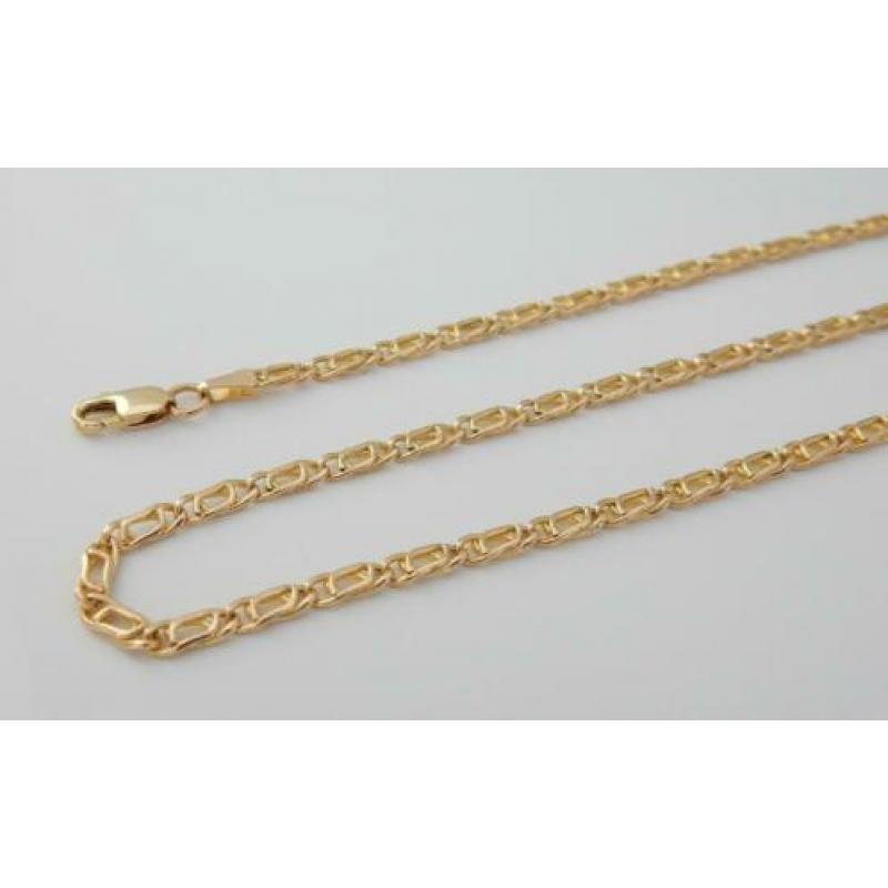 Prachtige 14 karaat Gouden Ketting Valkoog-schakel 45.5cm