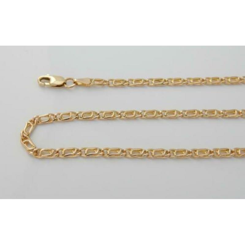 Prachtige 14 karaat Gouden Ketting Valkoog-schakel 45.5cm