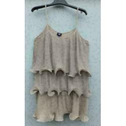 H&M leuke beige kronkel plissé tuniek mt L