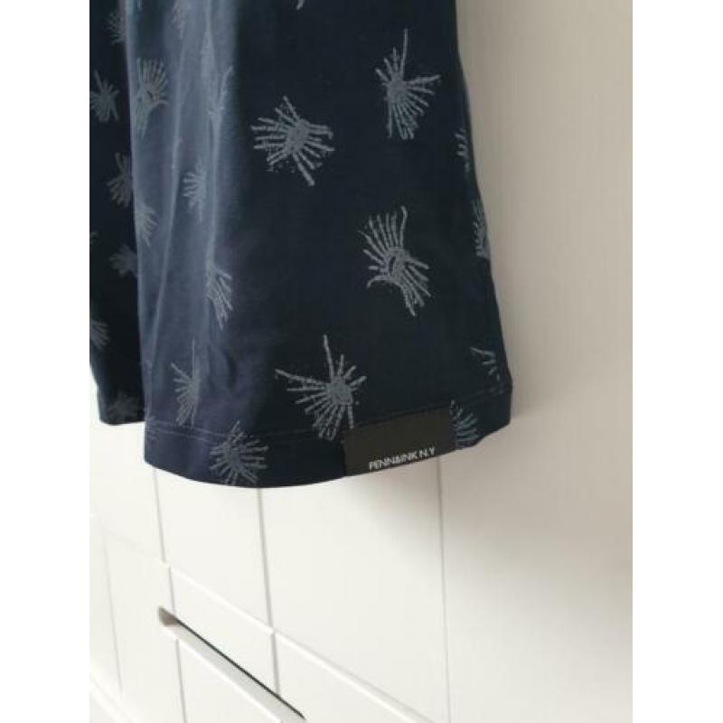 Penn & Ink jurk 36 donkerblauw veren travelstof
