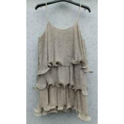 H&M leuke beige kronkel plissé tuniek mt L