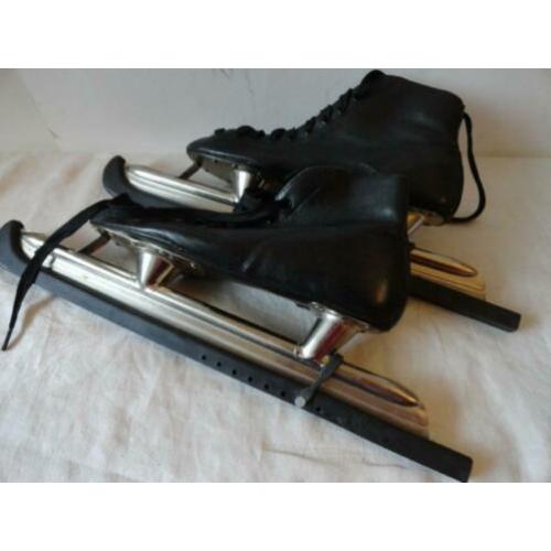 zwart leren schaatsen, noren,FREETIME,mt 42