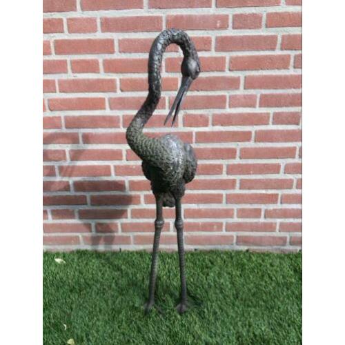 Bronzen kraanvogel(84 cm hoog)