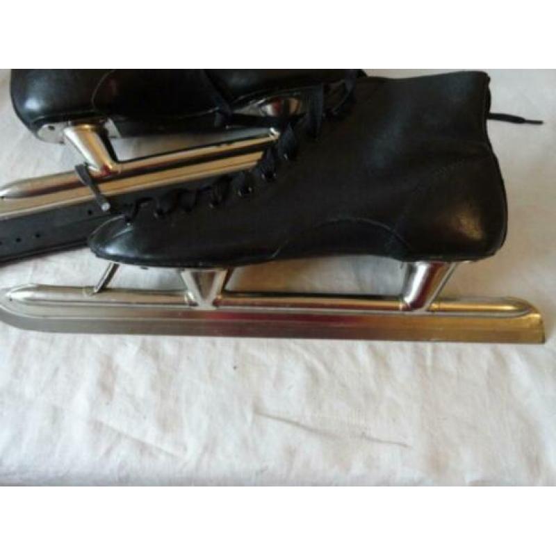 zwart leren schaatsen, noren,FREETIME,mt 42