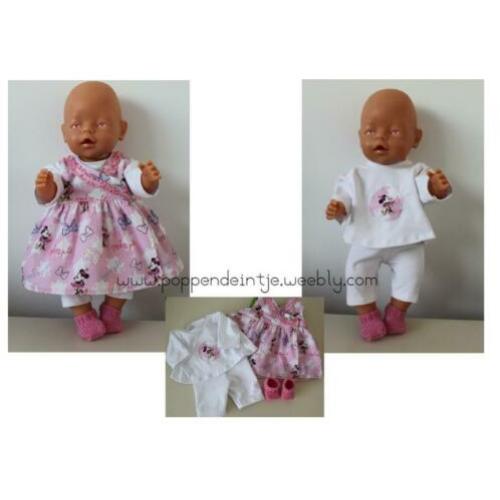 Poppenkleertjes voor de BB pop Overslagjurkje Minnie Mouse
