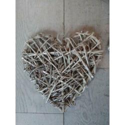 Landelijk rieten hart 29x29cm *Etage3*