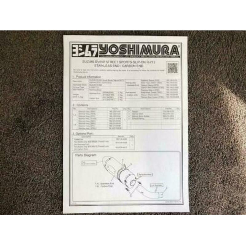 Yoshimura Japan R-77J uitlaat demper Suzuki SV650 2016-2018