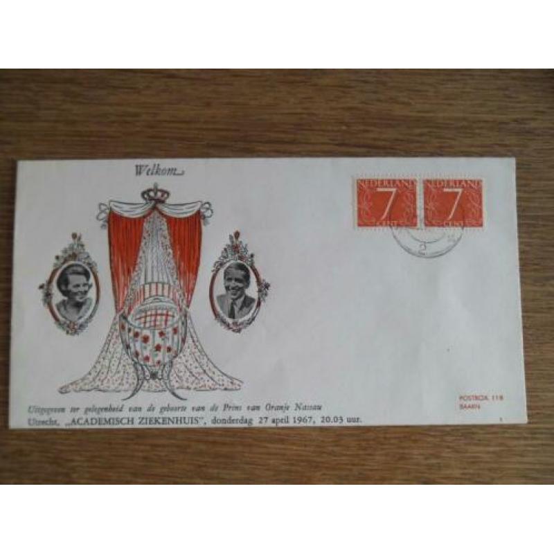 Nederland. FDC geboorte Willem Alexander 27 april 1967