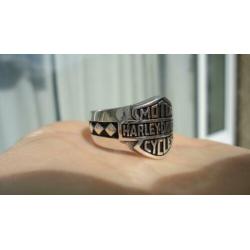 925 zilver biker ring Harley Davidson maat 19,75 - Vanoli