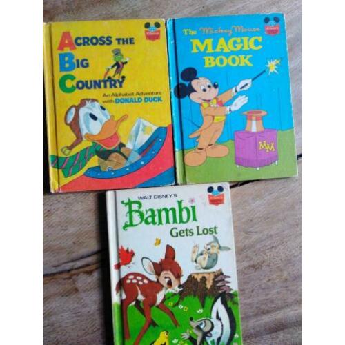 Disney boeken, 3 stuks. Engelstalig. Begin jaren '70. HC.
