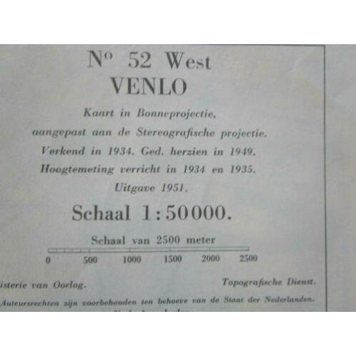 Kaart nr 52 West Venlo, verkend 1934, nr.46 Vierlingsbeek