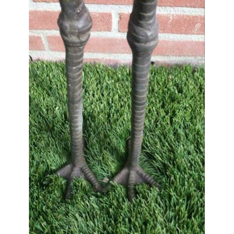 Bronzen kraanvogel(84 cm hoog)