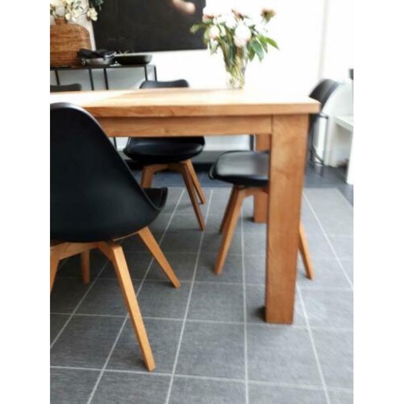 Eettafel massief eikenhout 200x100x79cm