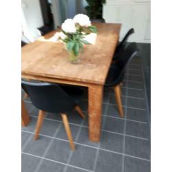 Eettafel massief eikenhout 200x100x79cm