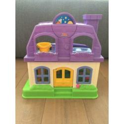 Little People huis met geluid incl. poppetjes, auto en fiets