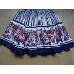 gevoerde retro rok - maat 36 / 38 - lengte 75 cm