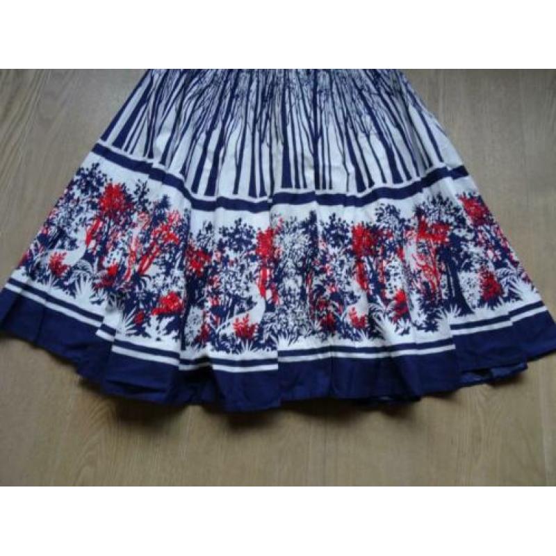 gevoerde retro rok - maat 36 / 38 - lengte 75 cm