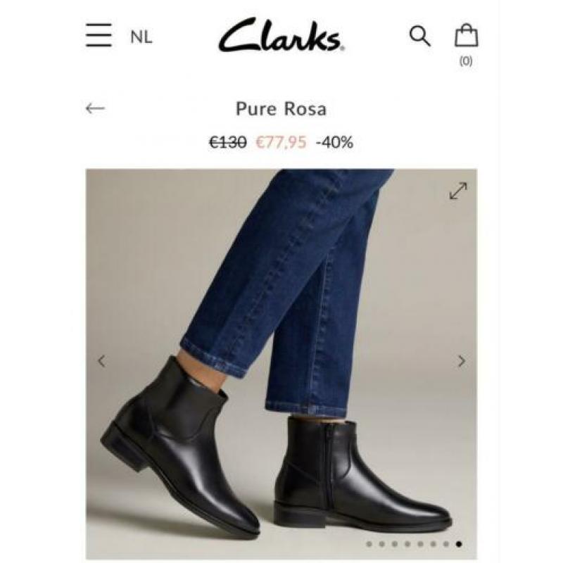 Clarks! Premium zwart leer, zacht