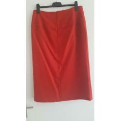 Mooie scarva 100% lamswollen rode rok maat 46, taille plat 4