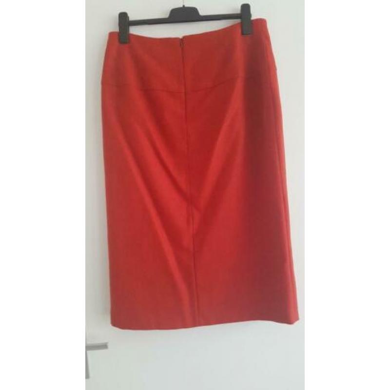 Mooie scarva 100% lamswollen rode rok maat 46, taille plat 4