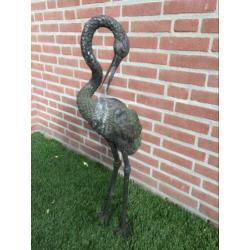 Bronzen kraanvogel(84 cm hoog)
