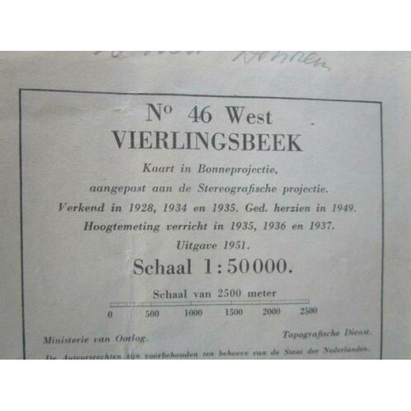 Kaart nr 52 West Venlo, verkend 1934, nr.46 Vierlingsbeek