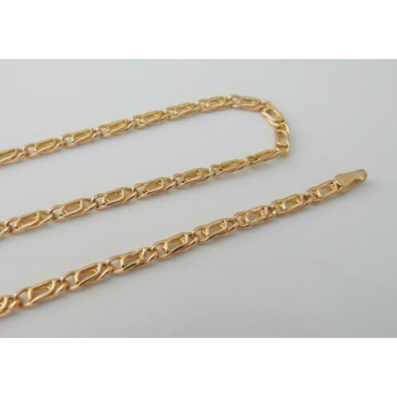 Prachtige 14 karaat Gouden Ketting Valkoog-schakel 45.5cm