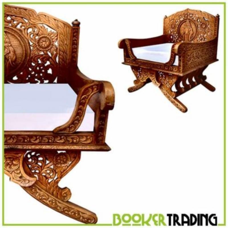 oude teak houten stoel [ibiza style] uniek item enige in NL!
