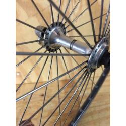 Retro Shimano 600 tricolor 26 inch voorwiel fixie racefiets