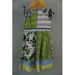 ZGAN Jilly Jurk Jurkje, Blauw, Groen, Wit, Mt. 116