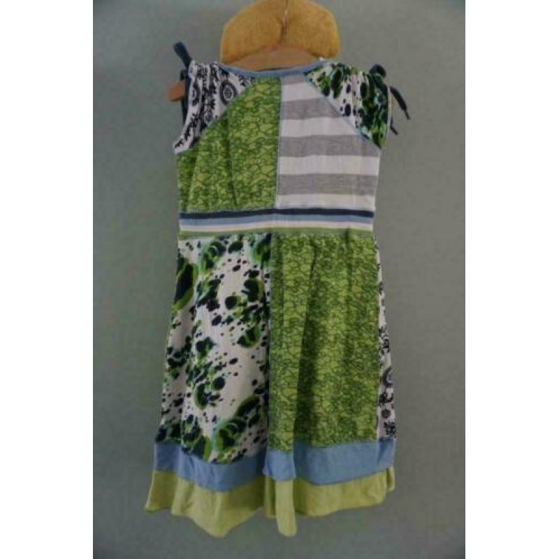 ZGAN Jilly Jurk Jurkje, Blauw, Groen, Wit, Mt. 116