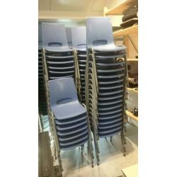 Kunststof kuipstoeltjes kantine stoelen gebruikt en nieuw!