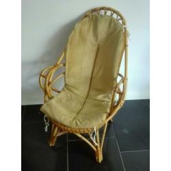 Vintage jaren 50 rotan stoe Rohé Noordwolde