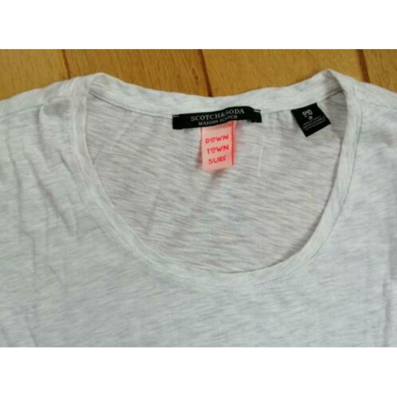SCOTCH & SODA t- shirt grijs mêlee maat 2 maat M - zgan -