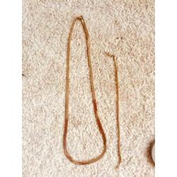 Double gold- plated ketting met armband 60 cm lang