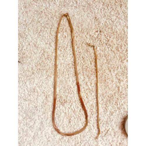 Double gold- plated ketting met armband 60 cm lang