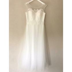 Nieuwe trouwjurk maat 42 44 kant tule rok zonder sleep