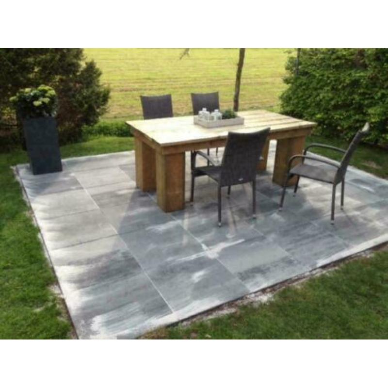 Terrastegel / Terrastegels antraciet grijs/zwart 60x60 OP=OP