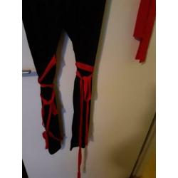 Een 1x gedragen Ninja dames carnavalspak, Maat 36/38.