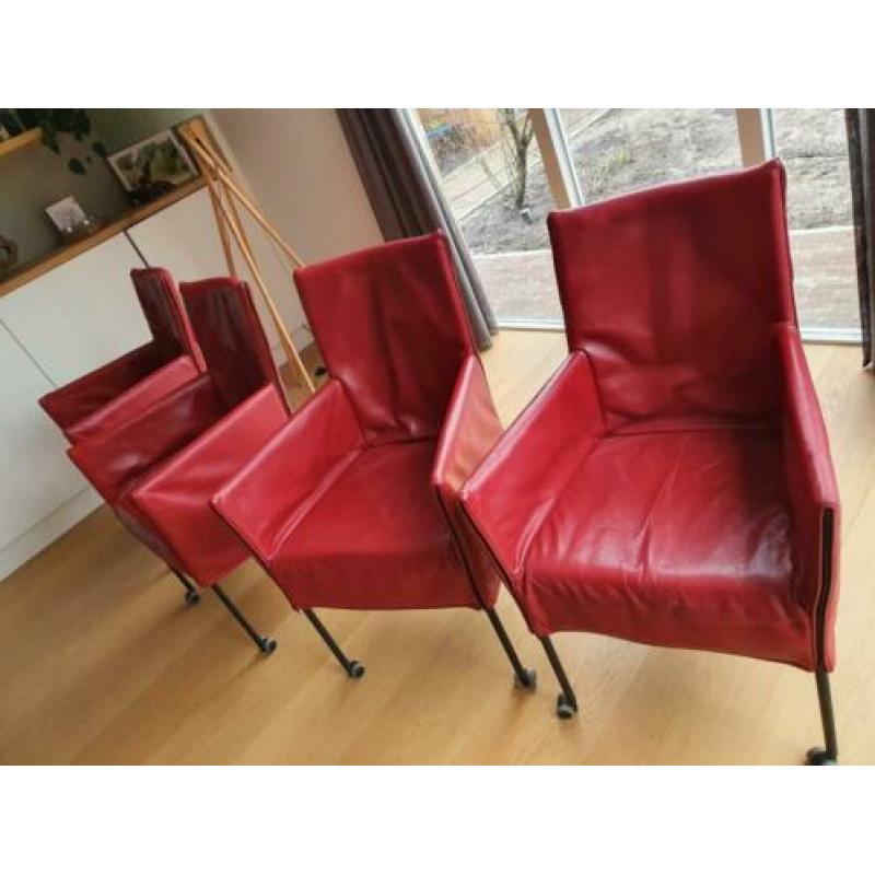 4 rode stoelen eetkamer