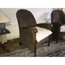 Mooie set rieten fauteuils