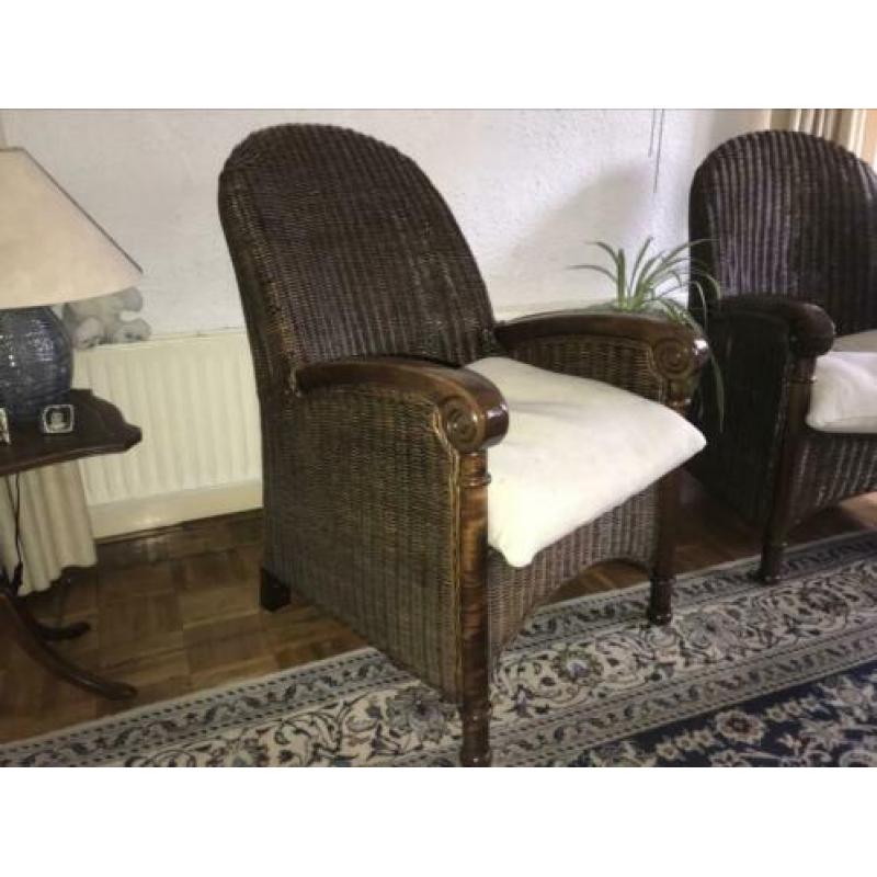 Mooie set rieten fauteuils