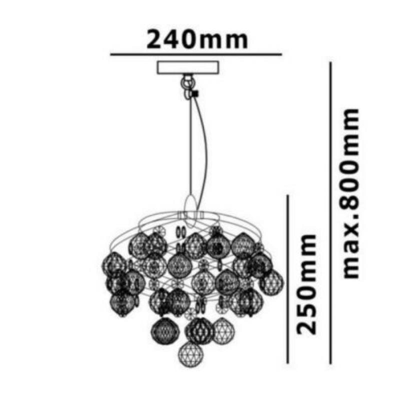 Ø24 cm Kristallen Hanglamp Armatuur Kroonluchter 25W