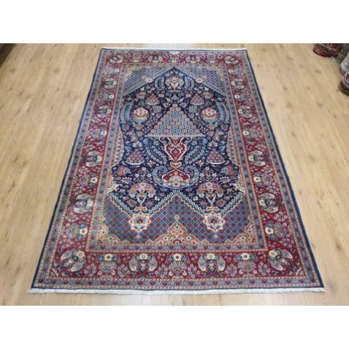 Vintage handgeknoopt perzisch tapijt Kashan 225x142