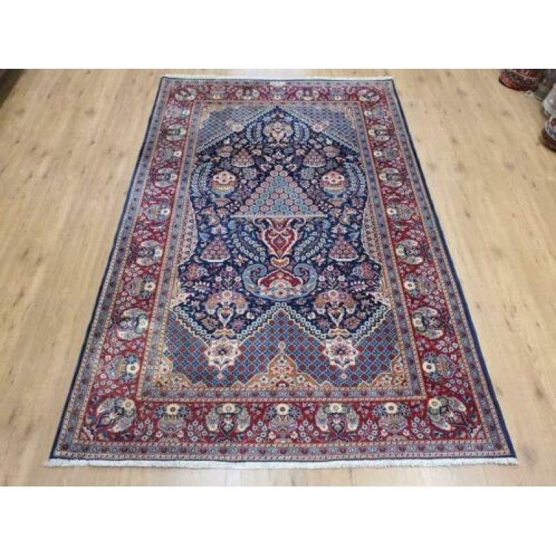 Vintage handgeknoopt perzisch tapijt Kashan 225x142